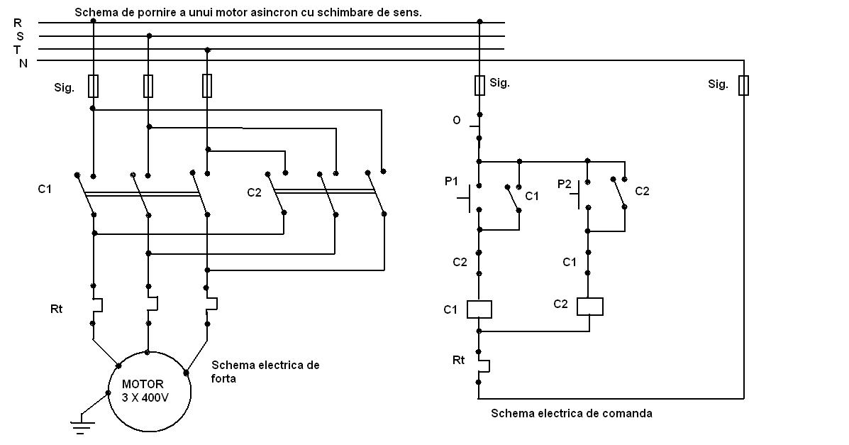Schema electrica de pornire a unui motor asincron cu schimbare de sens, de Rosu Florian..JPG